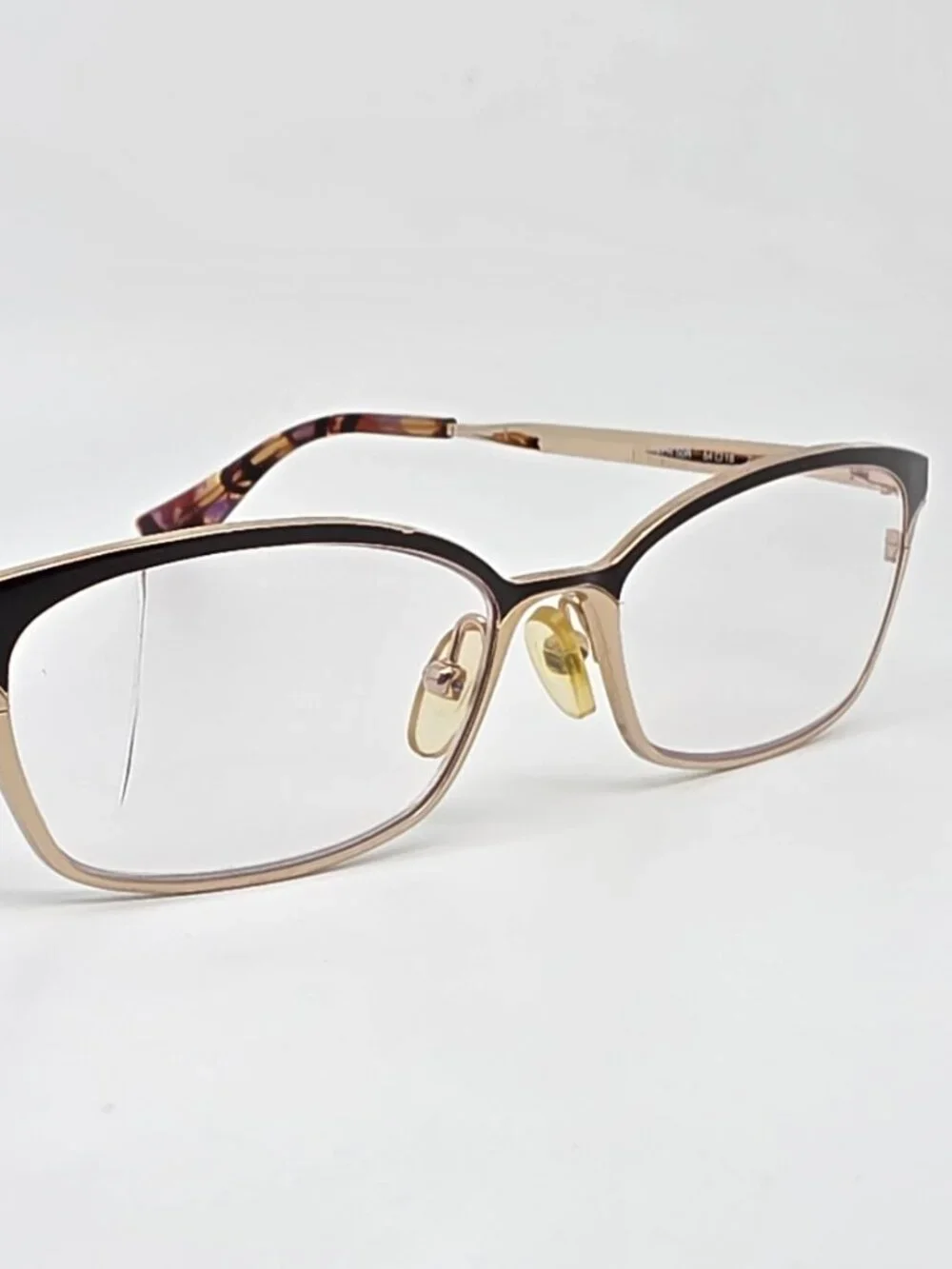 Prada VPR 50R ZVN-1O1 Brown Pale Gold Titanium Cat Eye Eyeglasses Frame Japan
